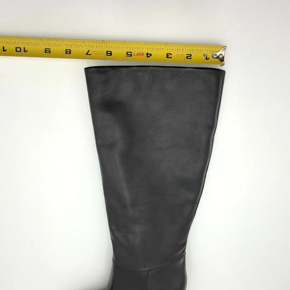 Calvin Klein Women's Size 7 M Dawna Leather Tall Knee High Boots Black NEW - Picture 12 of 13